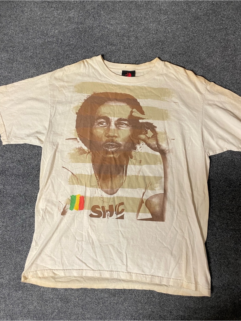 Zion Rootswear Cream Short-Sleeve Graphic Tee with Portrait Print